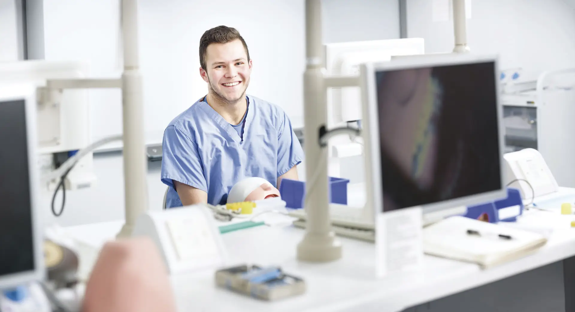 Student dental assistant learning at Inverness College UHI